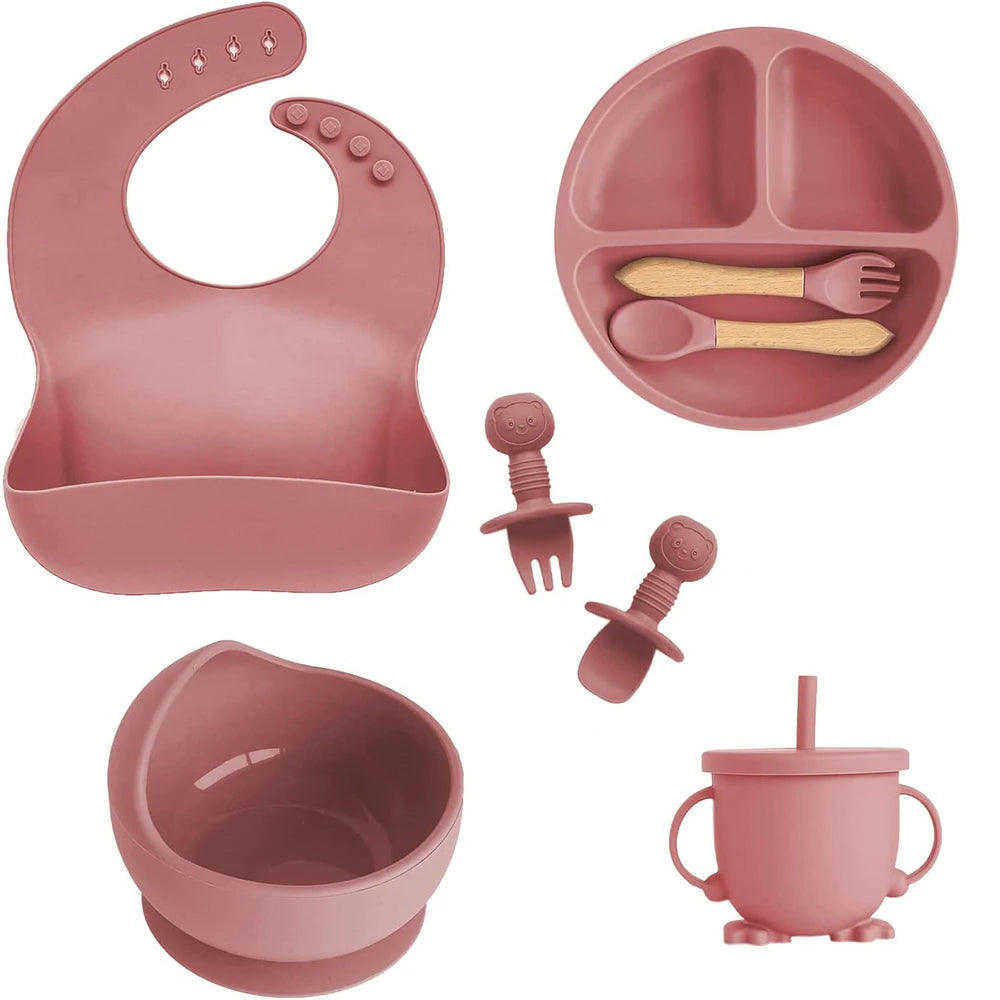 Lunivay Silicone Baby Feeding Set – Suction Bowl & Toddler Utensils