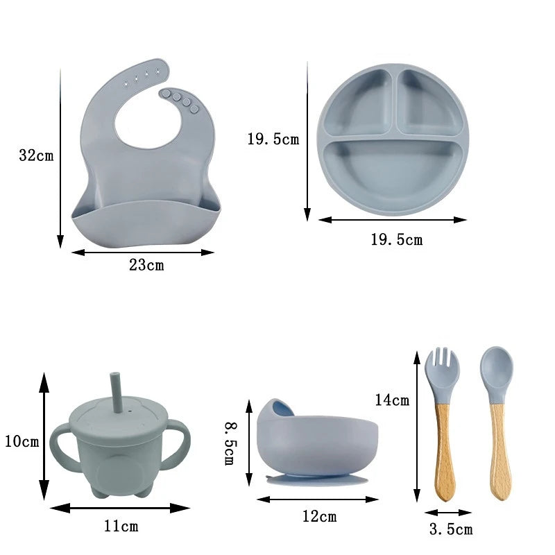Lunivay Silicone Baby Feeding Set – Suction Bowl & Toddler Utensils